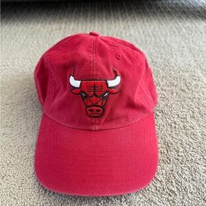 Chicago Bulls ’47 Brand Red Dad Hat - NBA Strapback Faded Embroidered Cap